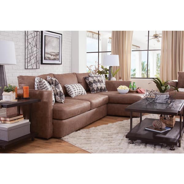 American Furniture Classics Urban Loft Model 8-S298V7-K Sectional Sofa with Five Pillows