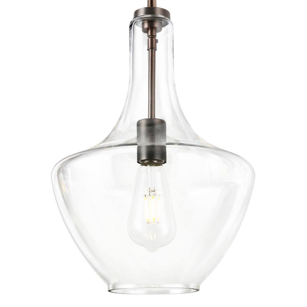 Modena Modern Bronze 69'' Clear Glass Island Light