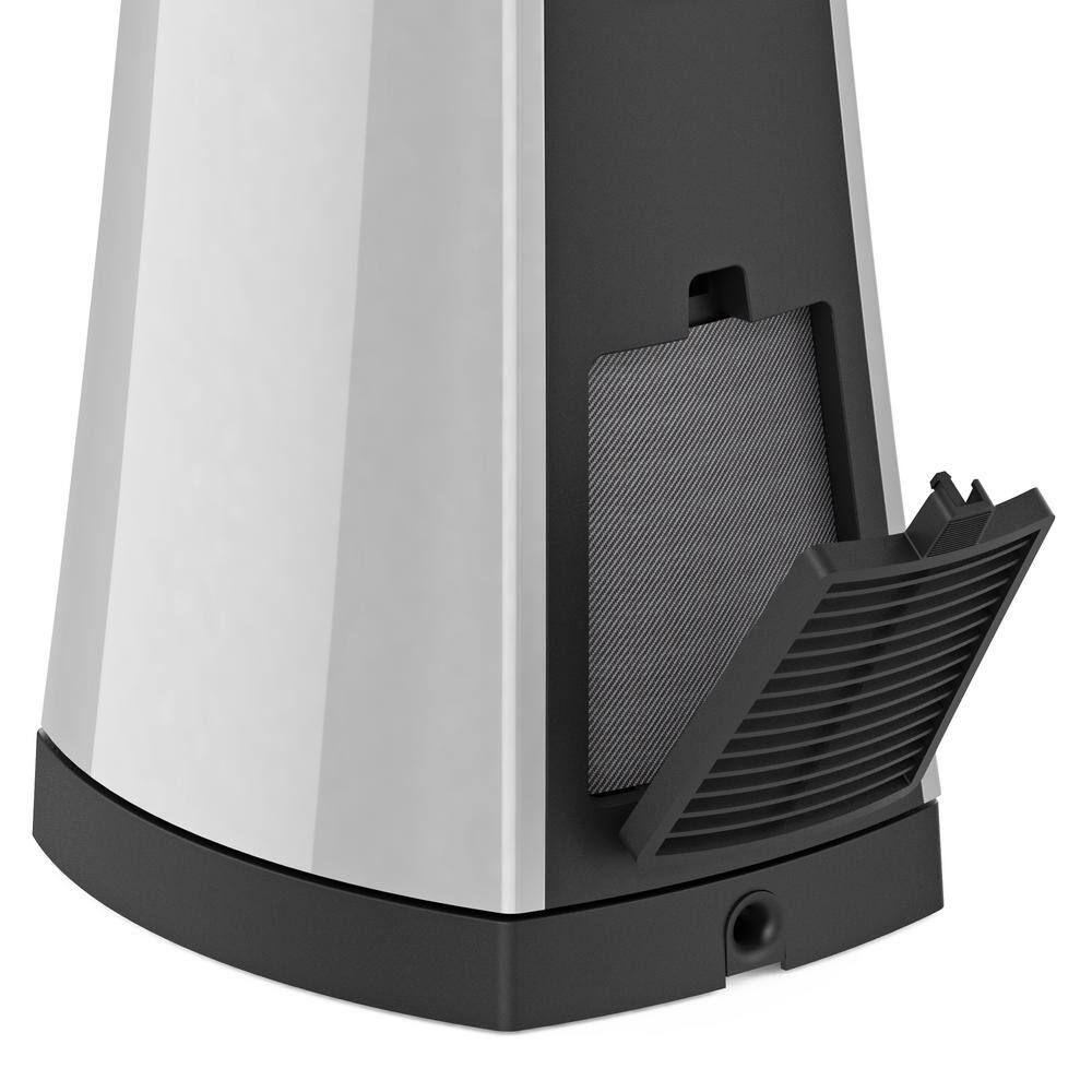 Blue Ceramic Bladeless Floor-Standing Heating Fan with Thermostat