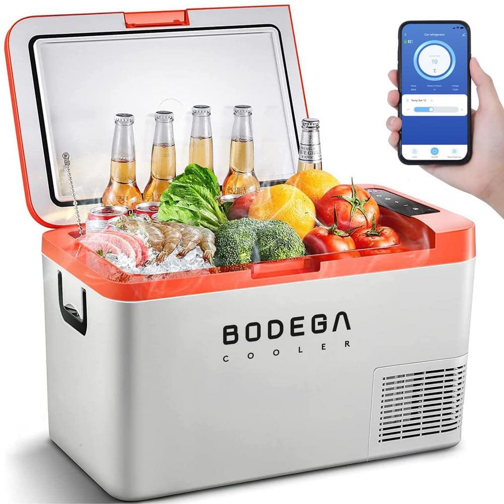 27 qt. 0.92 cu. ft. Portable 12-Volt Electric Cooler Outdoor Refrigerator and Freezer in White -  Aaobosi, UL-CL30-GN-WiFi