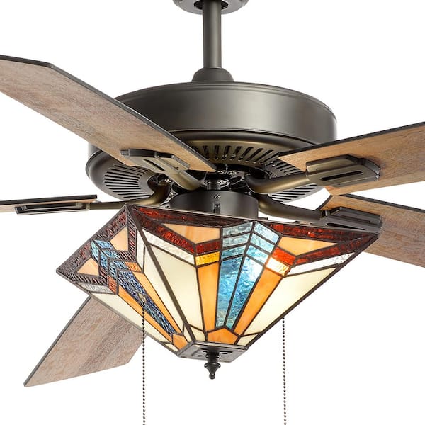 Stained Glass Ceiling Fan With Light, Ceiling Fan With Stained Glass Light