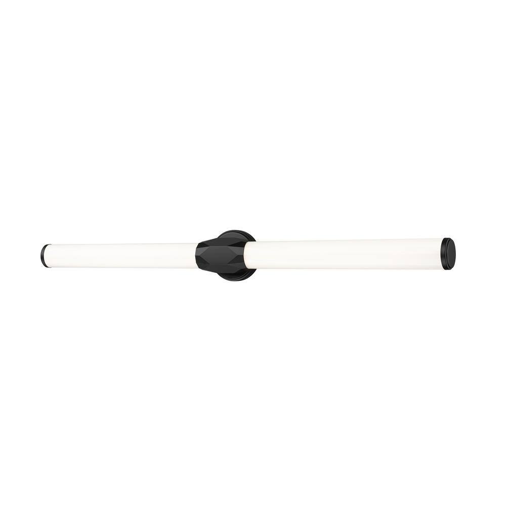 Cooper 40 in. Matte Black 1-Light Integrated LED Vanity Light with Frosted 
