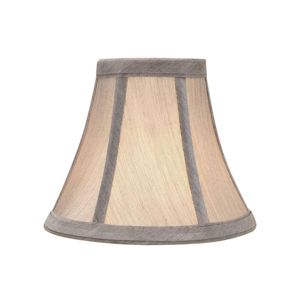 Set of 6 Gray Faux Silk Bell Chandelier Lamp Shades