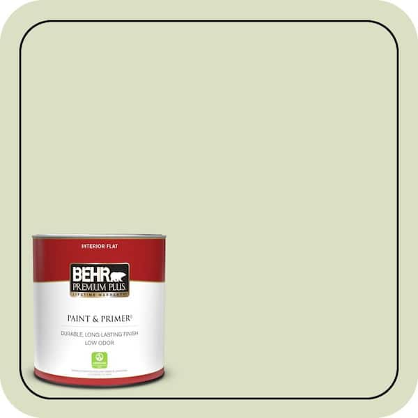 BEHR PREMIUM PLUS 1 qt. #MQ3-47 Airy Green Flat Low Odor Interior Paint & Primer