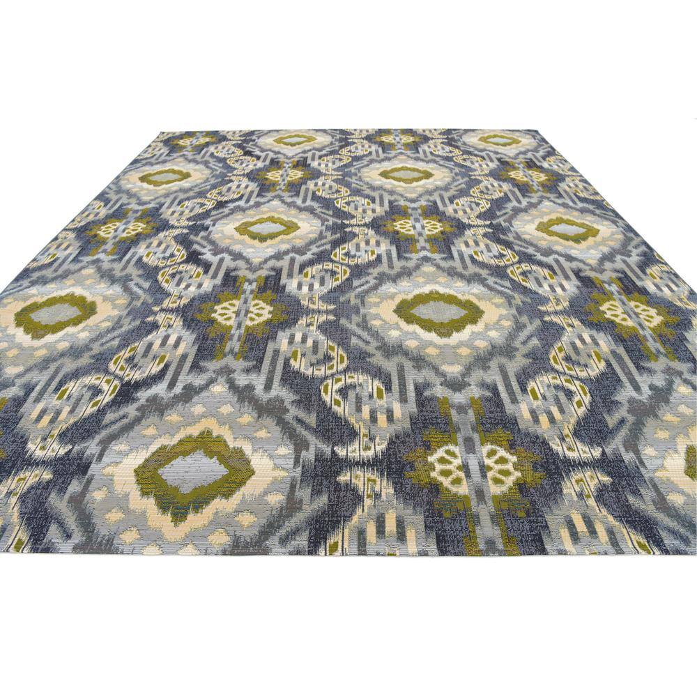 Blue Rectangular Synthetic Outdoor Area Rug 10' x 12'