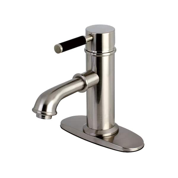 Kingston Brass Fusion Single Hole Single-Handle Bathroom Faucet in Brushed Nickel
