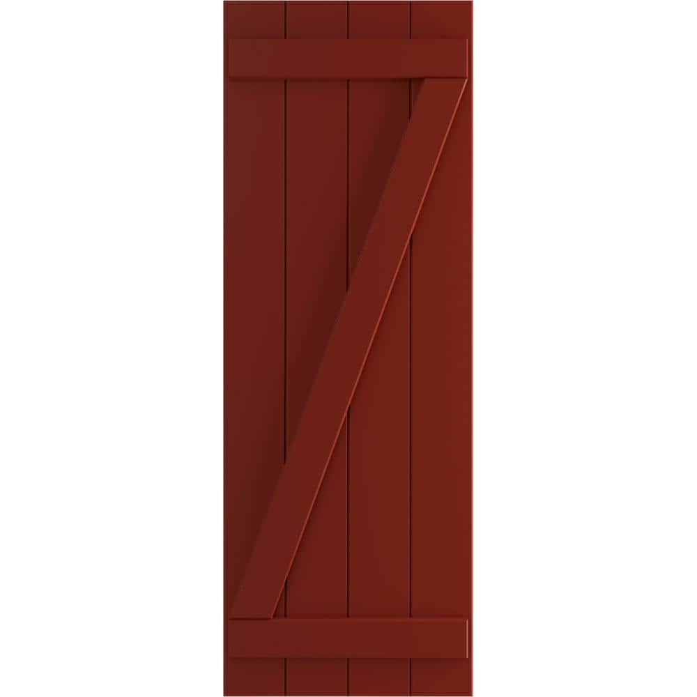 21-1/2 in. x 54 in. True Fit PVC 4-Board Joined Board and Batten Shutters with Z-Bar Pair in Pepper Red price history on PriceWatchPro