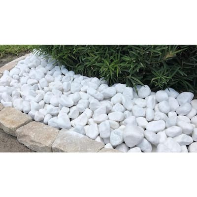 Small White Bagged Landscape Rocks The Home Depot - Large White Decorative Garden Stones