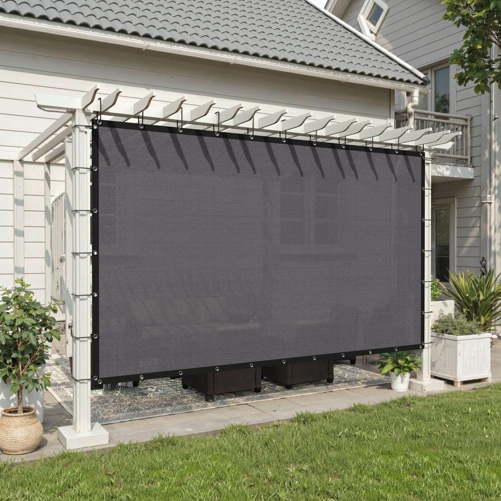 Old Shade Rvt Block vicllax 10 ft. x 20 ft. Gray 90% UV Block Outdoor Shade Cloth with ...