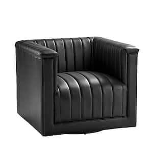 Rosa Black Modern Upholstered Swivel Chair