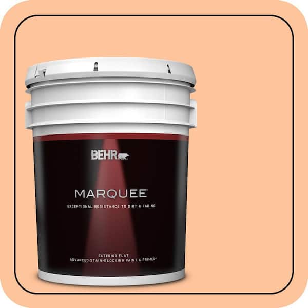 BEHR MARQUEE 5 gal. #260B-4 Orange Sherbet Flat Exterior Paint & Primer