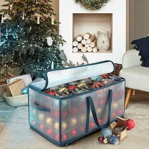 OSTO 6 in. Green 600D Polyester Holiday Ornament Storage Box with Trays  64-Ornaments OSD-116-tr-grn-H - The Home Depot