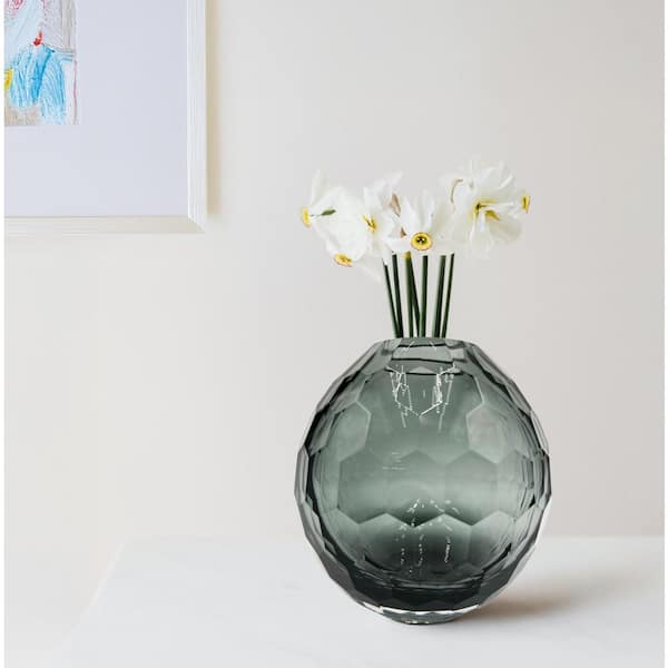 castellousa Smoke 6 in. High Premium Contemporary Glass Bud Vase