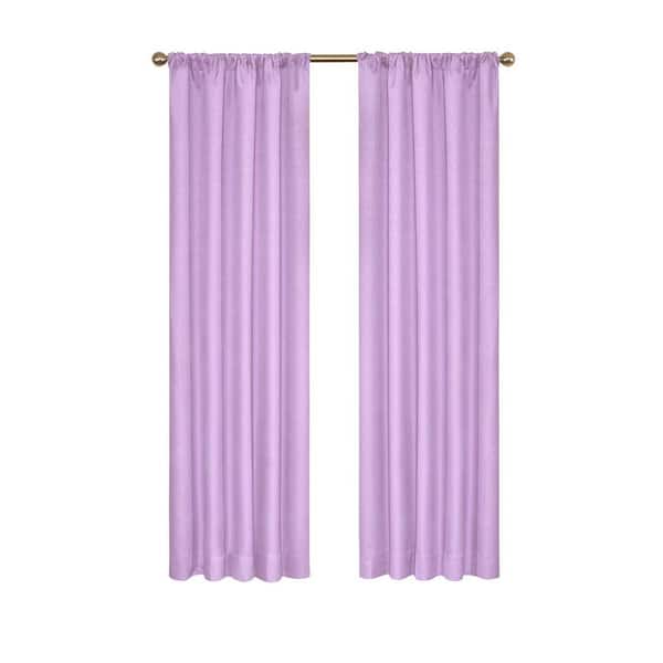 Eclipse Kendall Thermaback Light Purple Solid Polyester 42 in. W x 95 in. L Blackout Single Rod Pocket Curtain Panel