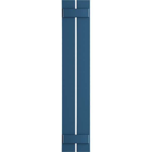 Ekena Millwork 11-1/4 in. x 39 in. True Fit PVC 2-Board Spaced Board and Batten Shutters Pair in Sojourn Blue