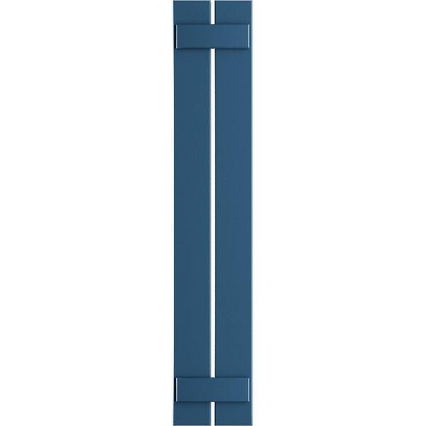 Ekena Millwork 11-1/4 in. x 55 in. True Fit PVC 2-Board Spaced Board and Batten Shutters Pair in Sojourn Blue