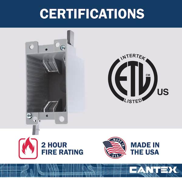 Cantex Old Work 1-Gang 14 cu. in. Electrical Outlet Box and