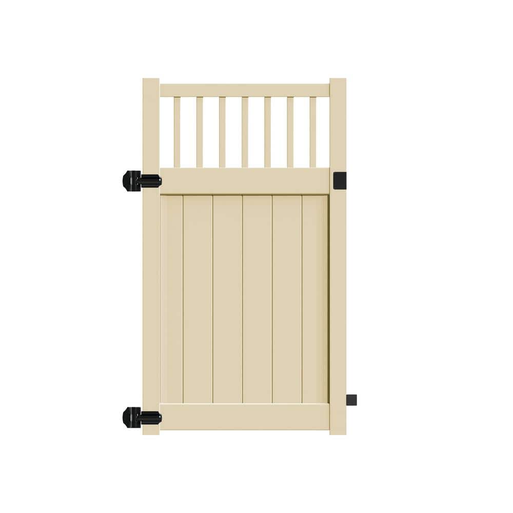 Barrette Outdoor Living Missouri 4 ft. W x 6 ft. H Sand Vinyl Un-Assembled Fence Gate