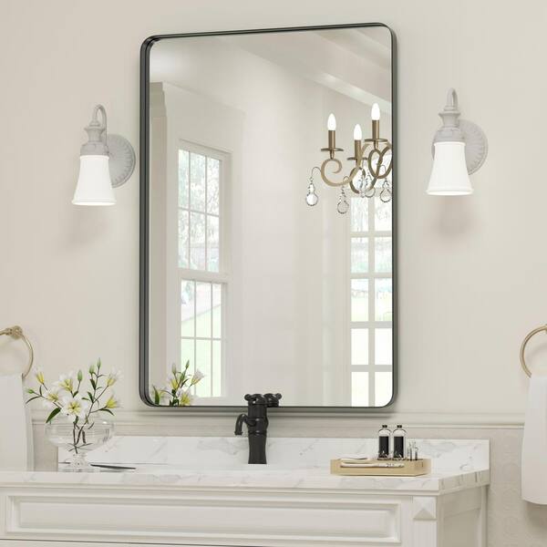 22 in. W x 30 in. H Rectangular Metal Framed Wall Mount Modern Decor  Bathroom Vanity Mirror 2023-3-3-9 - The Home Depot