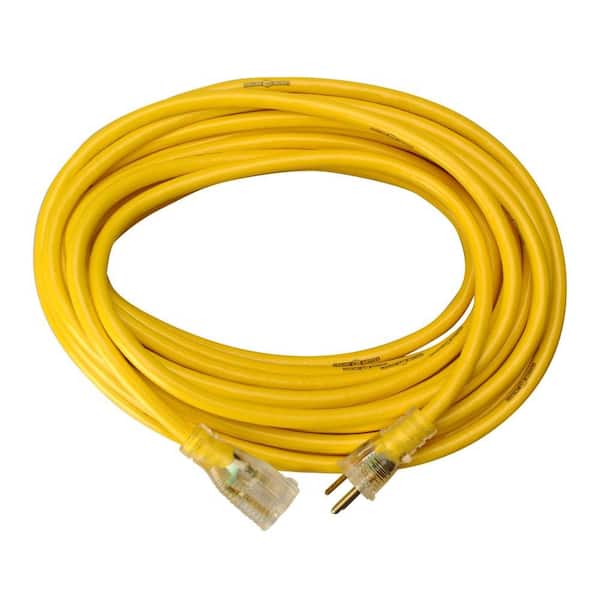 Yellow Jacket 50 ft. 14/3 SJTW Outdoor Medium-Duty Extension Cord with Power Light Plug