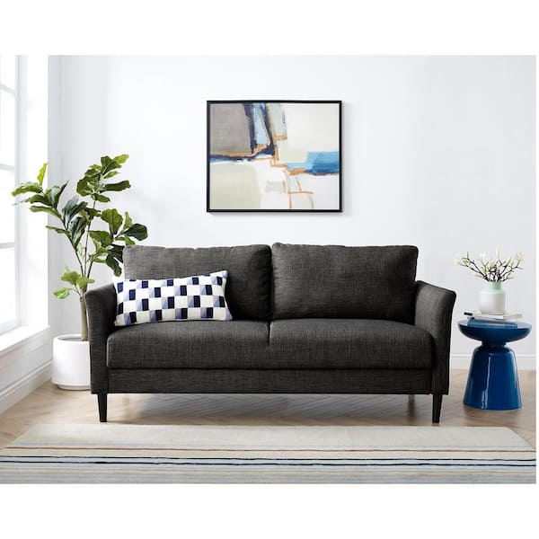 Black linen deals couch