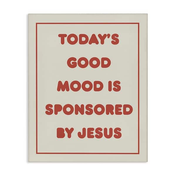 Stupell Industries Good Mood by Jesus by Daphne Polselli Unframed Religious Graphic Art Print 48 in. x 36 in.