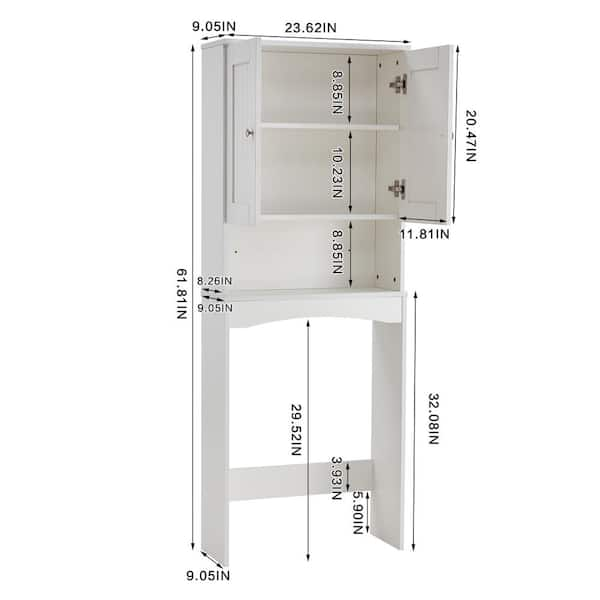 25 in. W 3-Shelf Over-The-Toilet Freestanding Storage Organizer Toilet Rack  HYWY-63999BN - The Home Depot