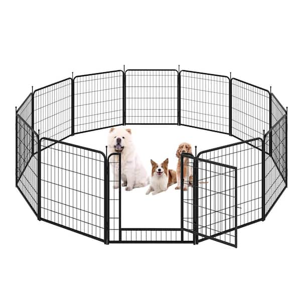 Siavonce Pet Playpen, Pet Dog Fence Playground, Camping, 32 in. H, Heavy-Duty for Small Dogs/Puppies, 12 Panel