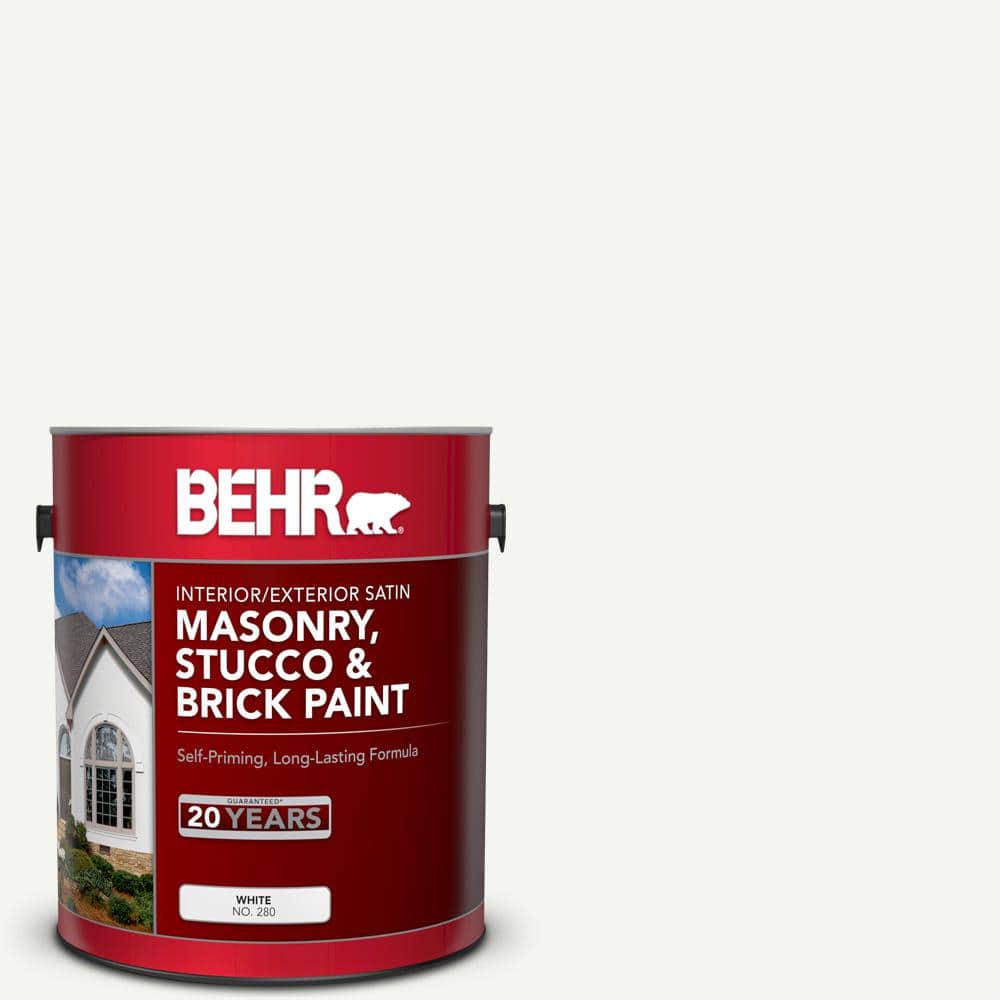 1 gal. #MS-31 White Satin Masonry, Stucco and Brick Interior/Exterior Paint