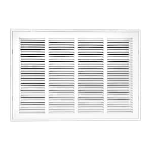 24 in. Wide x 16 in. High Return Air Filter Grille of Steel in White