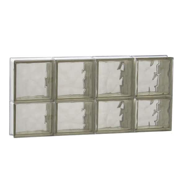 Clearly Secure 31 in. x 13.5 in. x 3.125 in. Frameless Wave Pattern Non-Vented Bronze Glass Block Window