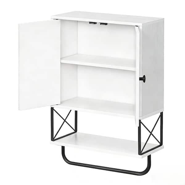 18.9 in. W x 26.1 in. H Wood Rectangular White Surface Mount Medicine Cabinet without Mirror