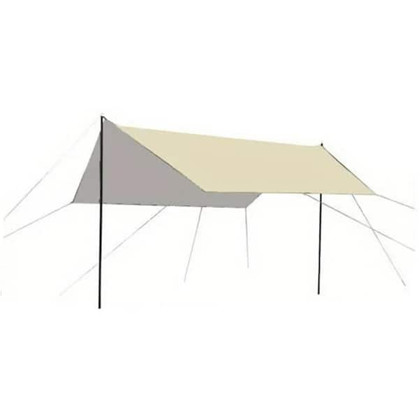 9.8 ft. x 13.1 ft. Beige Portable RV Camping Tent Shade Sail with Waterproof, UV-Resistant Vinyl Canopy & Easy Setup
