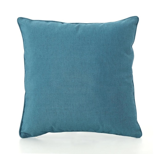 Noble House Coronado Teal Square Outdoor Patio Throw Pillow