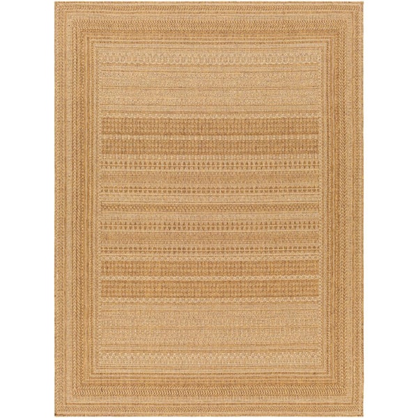 Livabliss Pismo Beach Camel Stripe 5 ft. x 7 ft. Indoor/Outdoor Area Rug