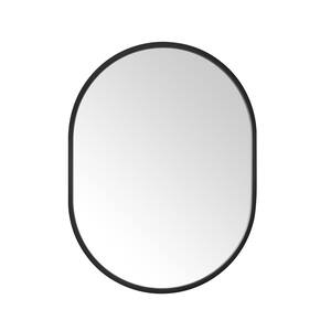 Emmeline 24 in. W x 32 in. H Oval Framed Wall Bathroom Vanity Mirror in Black