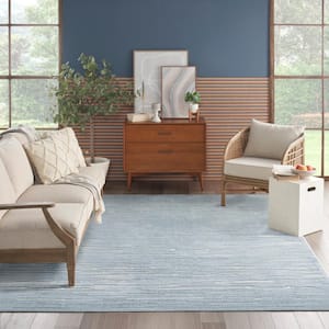 Casual Blue 8 ft. x 10 ft. Abstract Contemporary Area Rug