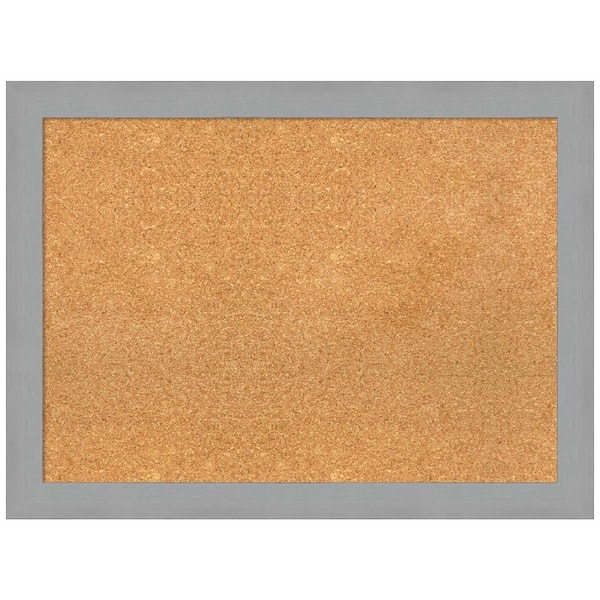 Amanti Art Brushed Nickel 31.38 in. x 23.38 in. Framed Corkboard Memo Board