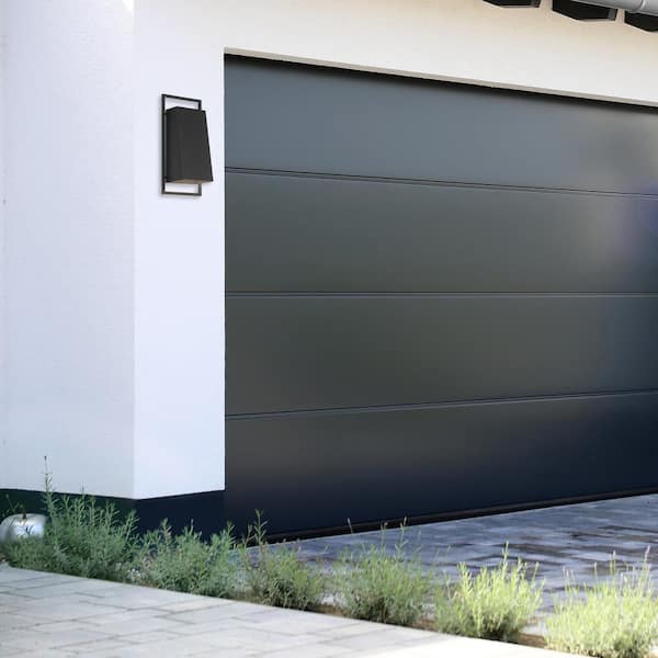 Designers Fountain - Pine Hills Black Dark Sky 1-Light Outdoor Line Voltage Hardwired Porch Light Wall Sconce with No Bulb Included