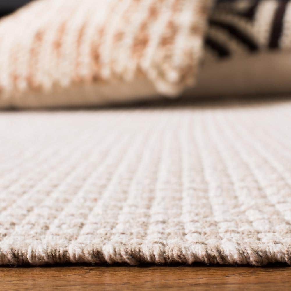 Coastal Charm Ivory and Grey Cotton 6' x 9' Handwoven Rug