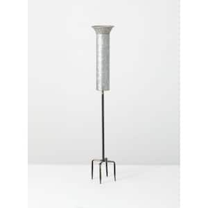 35.25" Metal Vase On Stake