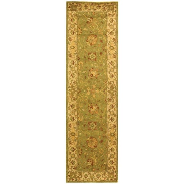 SAFAVIEH Antiquity Sage 2 ft. x 12 ft. Border Runner Rug