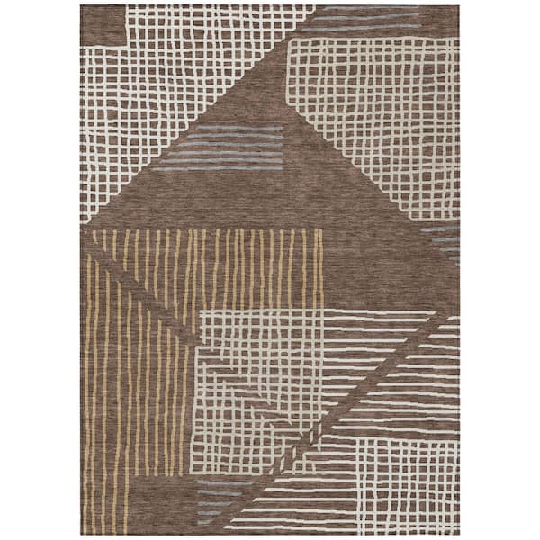 Addison Rugs Chantille Machine Washable Indoor/Outdoor Abstract ACN2270 Brown 8 ft. x 10 ft. Area Rug
