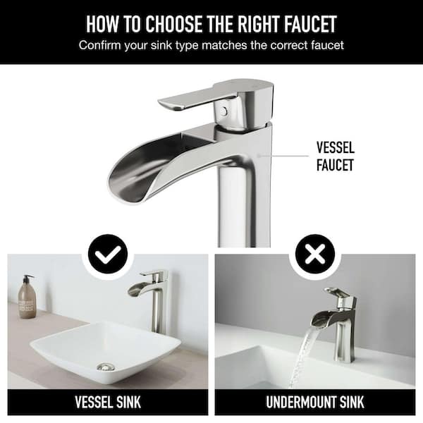 VIGO Niko Single Handle Single-Hole Bathroom Vessel Faucet in