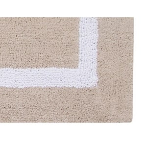 Hotel Collection Sand/White 17 in. x 24 in. 100% Cotton Bath Rug