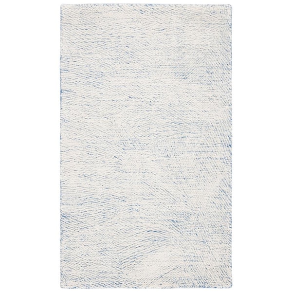 SAFAVIEH Metro Blue/Ivory Doormat 3 ft. x 5 ft. Solid Color Abstract Area Rug