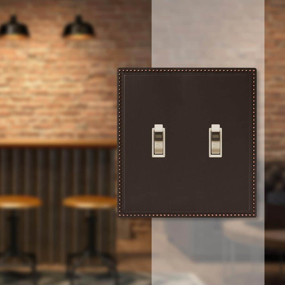 Aged Bronze Double Toggle Cast Metal Wallplate