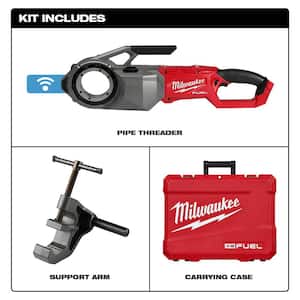 M18 FUEL ONE-KEY Cordless Brushless Pipe Threader (Tool Only) with Support Arm and Case