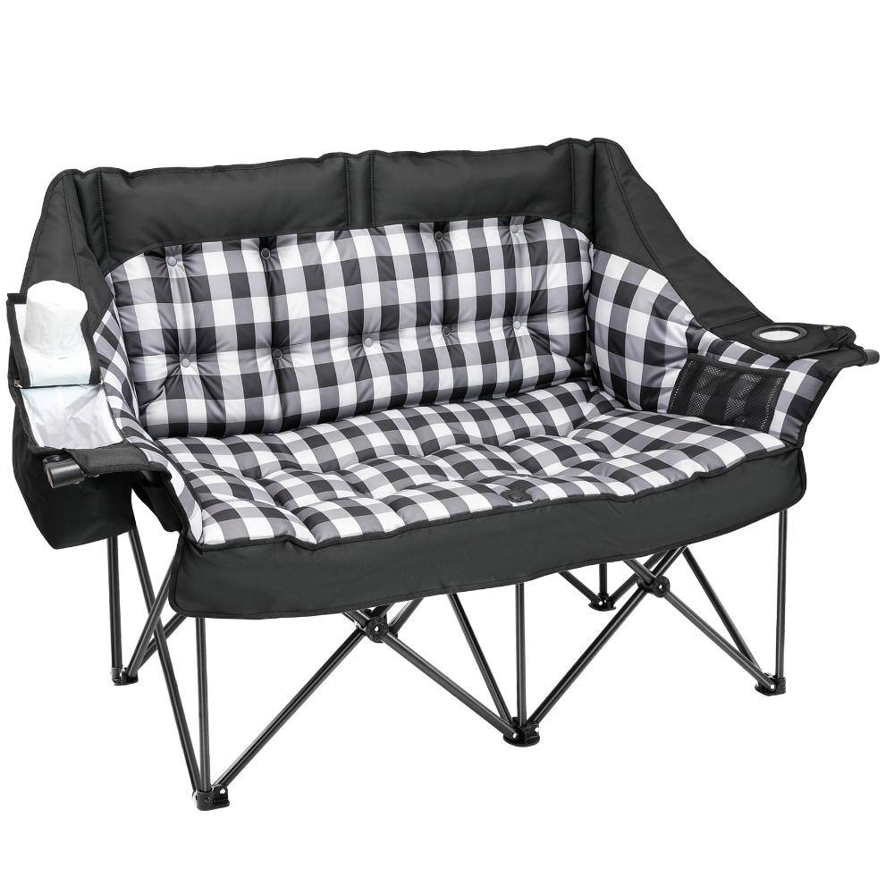 Double Camping Chair 800 lbs, 59 in Oversized Loveseat Folding Chair with Cooler Bag, Padded Seat for Outdoor price history on PriceWatchPro