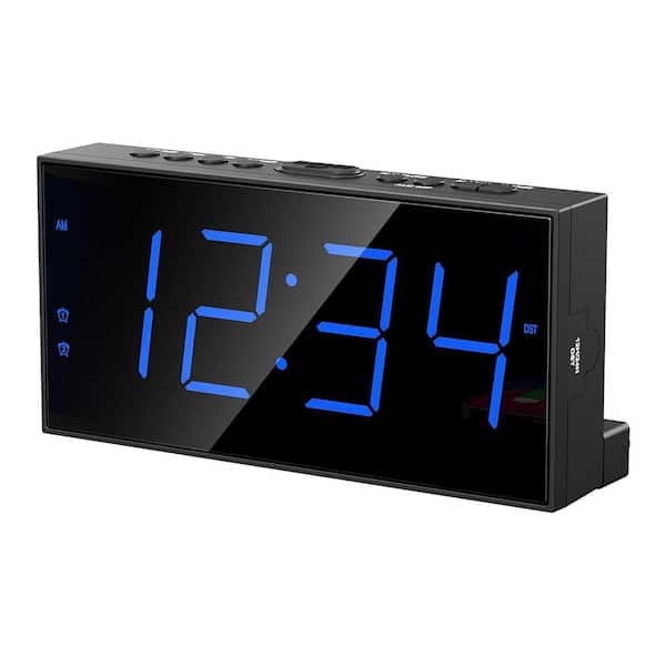 Afoxsos Digital Dual Alarm Clock with LED Display, USB Charger, Loud Volume and Dimmer for Heavy Sleepers Kids and Seniors Black